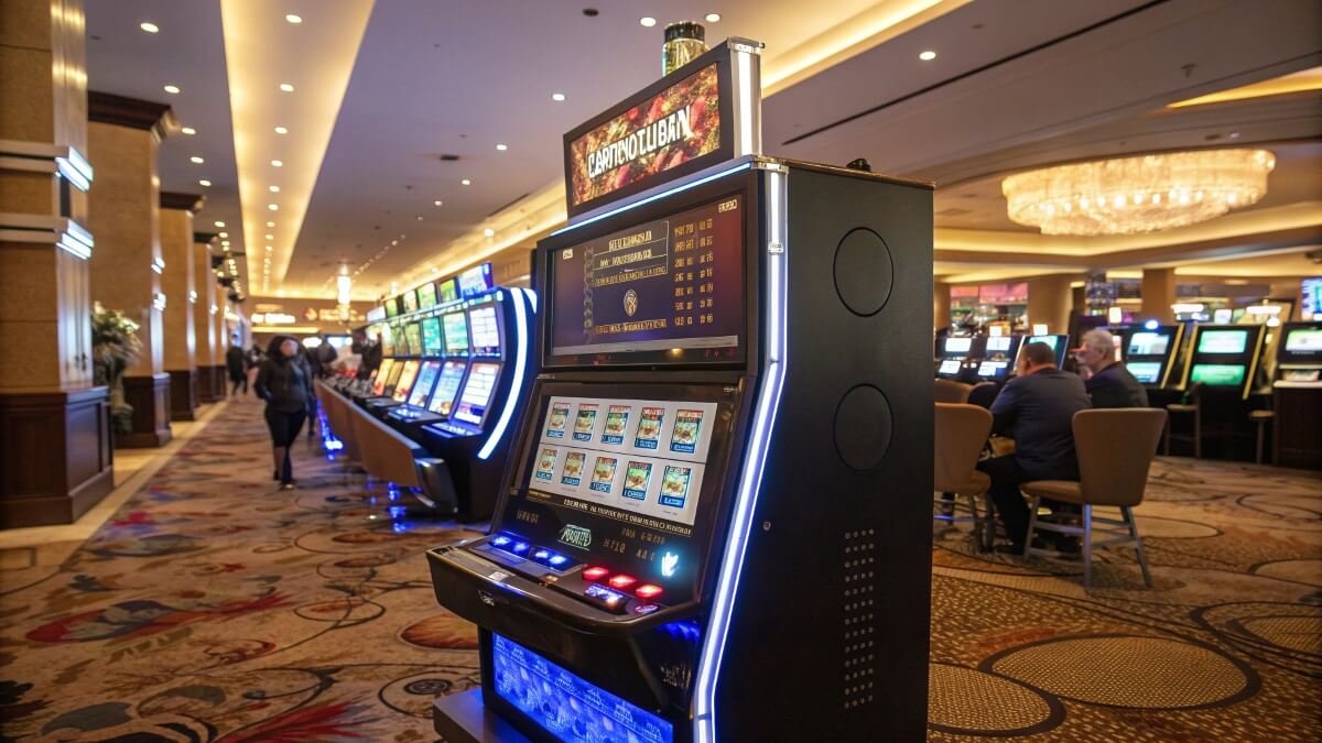modern full-size slot machine cabinet