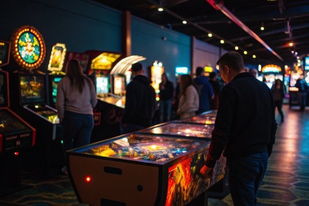 Arcade Game Room Arcade Game Room Filled With Bustling Players
