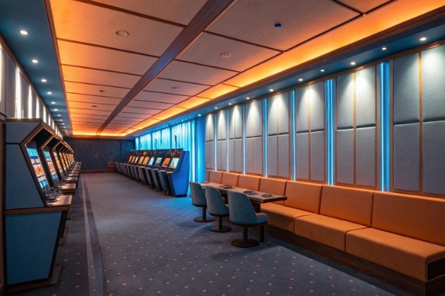 Illuminated Buttons Design RGB illuminated control buttons on slot machine